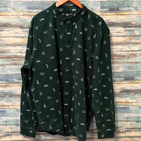 Simons hunter green long sleeve button up shirt size XXL - Picture 1 of 3